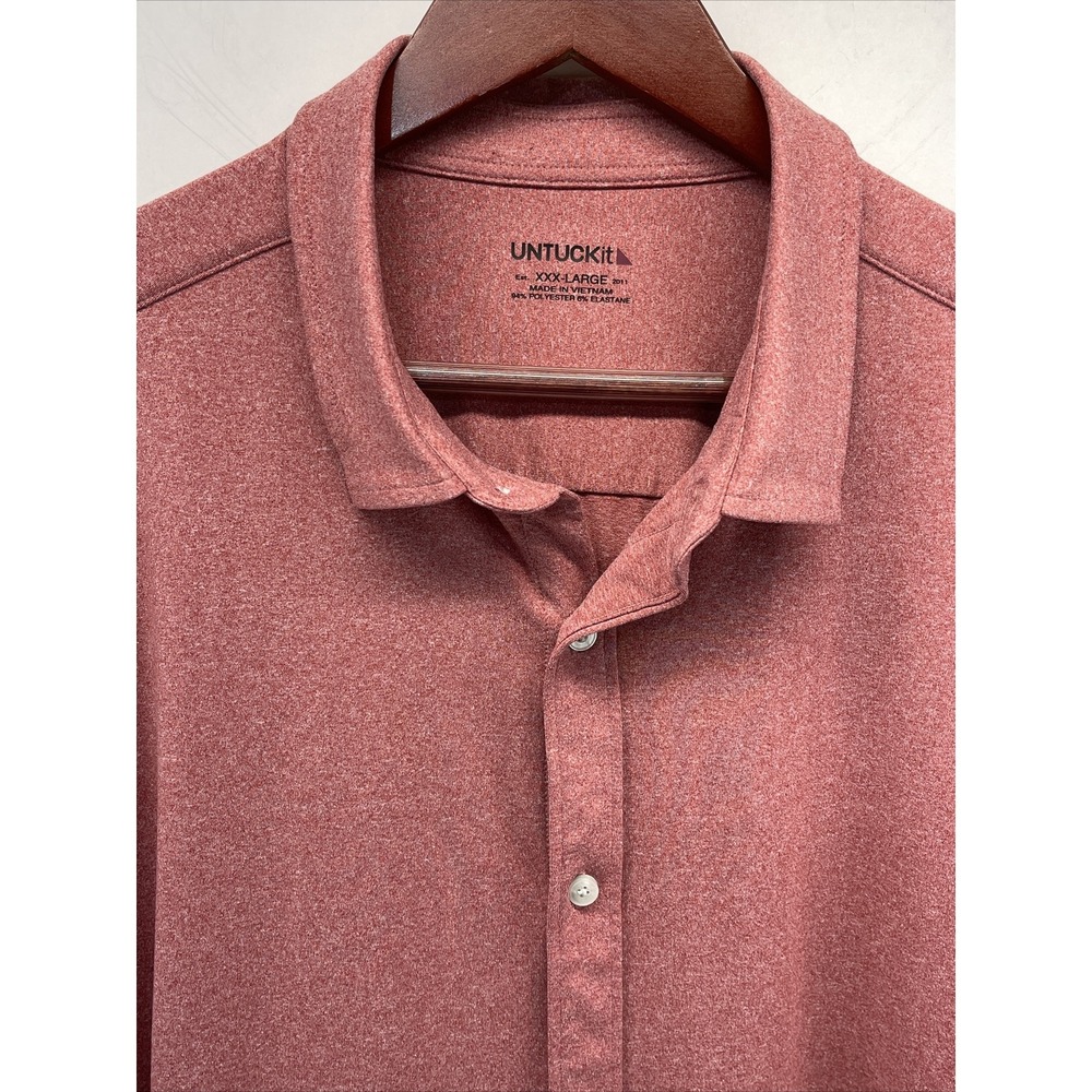 UNTUCKIT PERFORMANCE TEE BUTTON DOWN SHIRT SIZE XXXL 3XL TERRA STRETCH - Picture 4 of 11